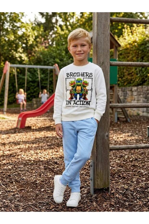 Patterned Boys' 3-Yarn Tracksuit Set