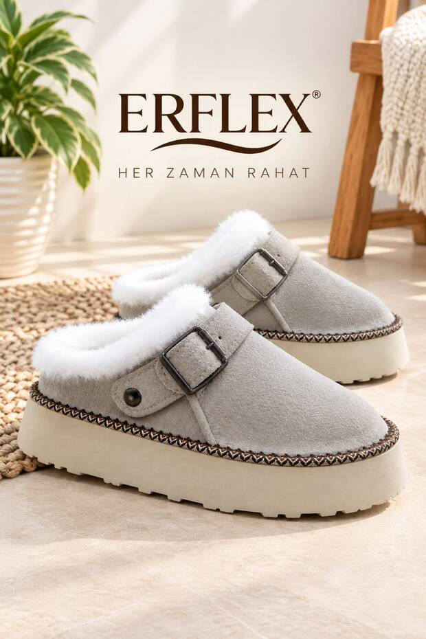 Women's Fur Suede Buckle Comfortable Slippers