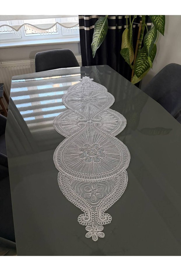 French Lace Luxury Tulle Guipure Chic Single Runner 50X140 cm
