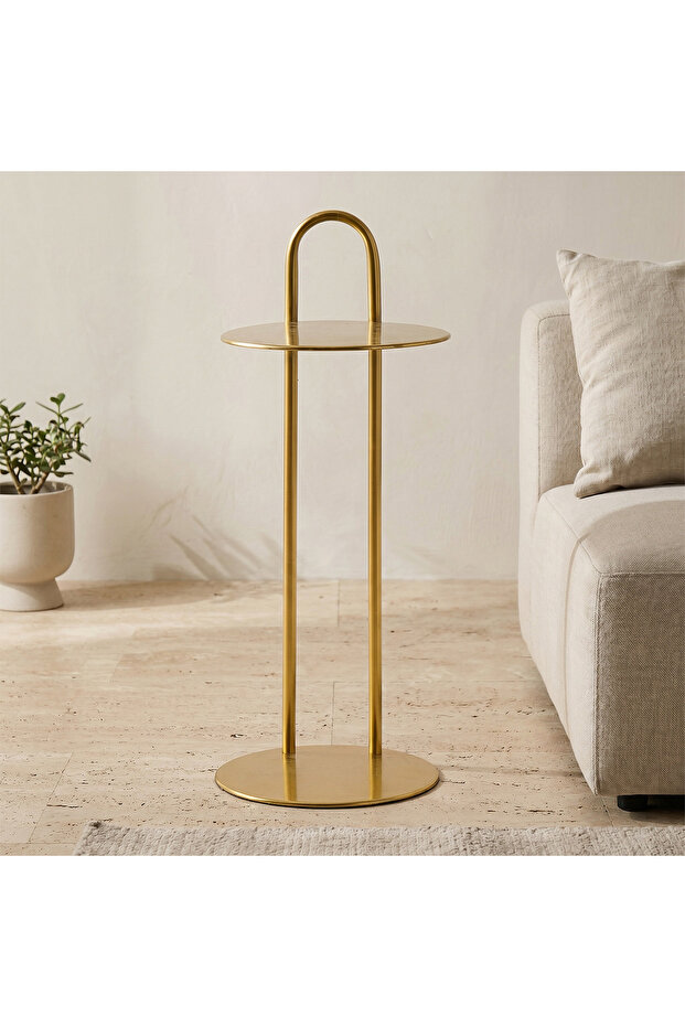 Metal Top Accent Table - 28x25x65 cm