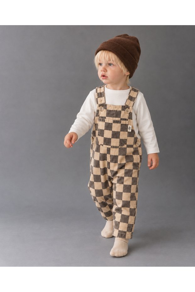 Unisex Baby Children's Checked Raw Denim Salopet + Diaper Bag