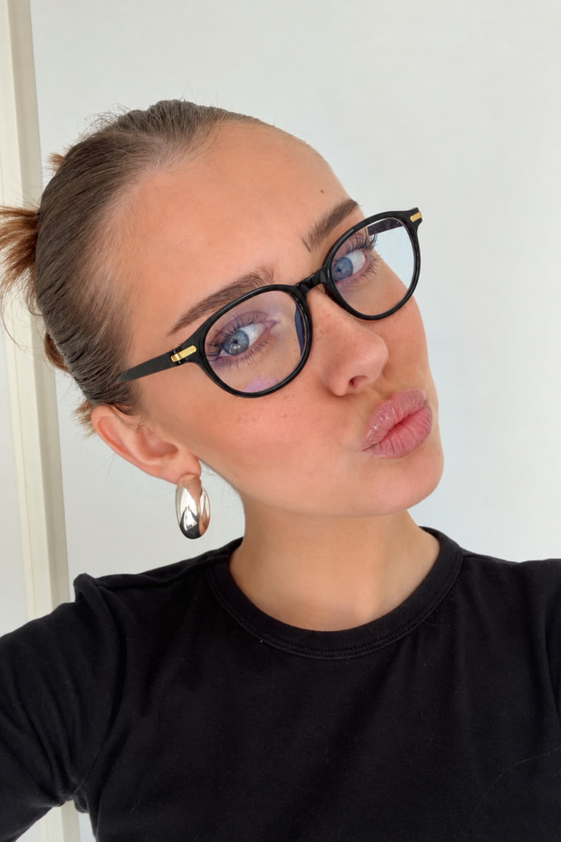 Unisex Carly Oval Blue Light Protection Glasses Screen Glasses | Case and Cleaning Cloth Gift Set