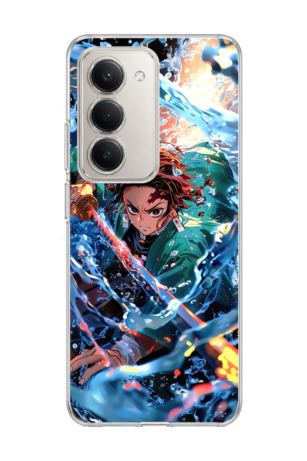 Redmi 15 Compatible Anime Water Sword Printed Transparent Phone Case