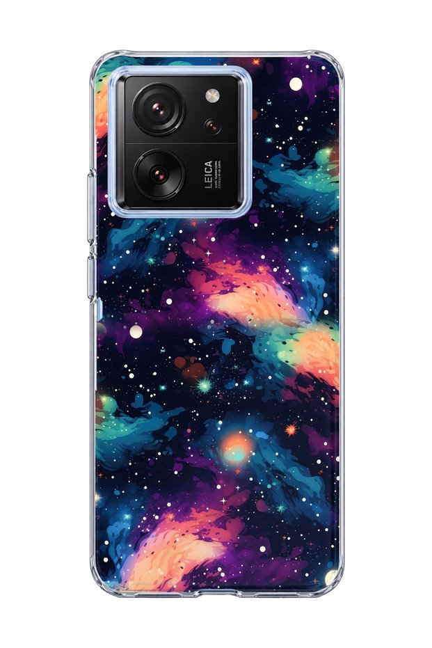 Mi 13t Compatible Colorful Galaxy Printed Transparent Phone Case