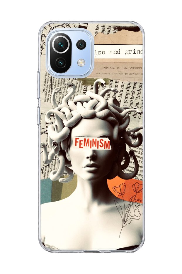 Mi 11 Lite Compatible Snake Hair Sculpture Printed Transparent Phone Case