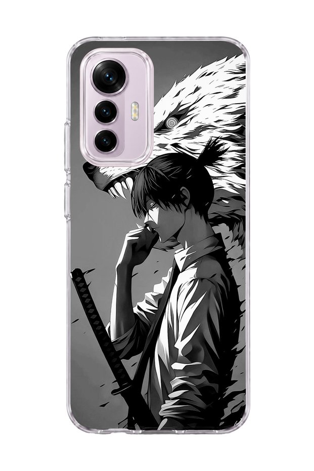 Mi 12 Lite Compatible Anime Wolf Warrior Printed Transparent Phone Case