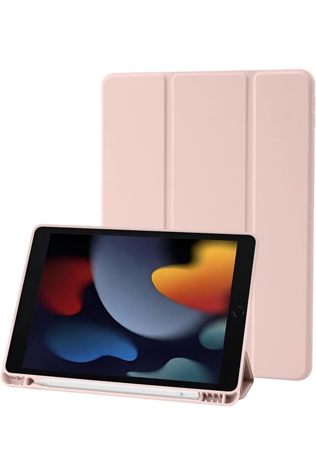 BluePeak iPad 10.2 Case Compatible with iPad 9th/8th/7th Generation (2021/2020/2019) – Trifold Stand Protective Cover with Pencil Holder, Auto Sleep/Wake, Slim Smart Case - Pink
