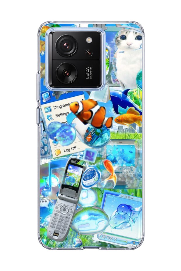 Mi 13t Compatible Clown Fish Cat Printed Transparent Phone Case