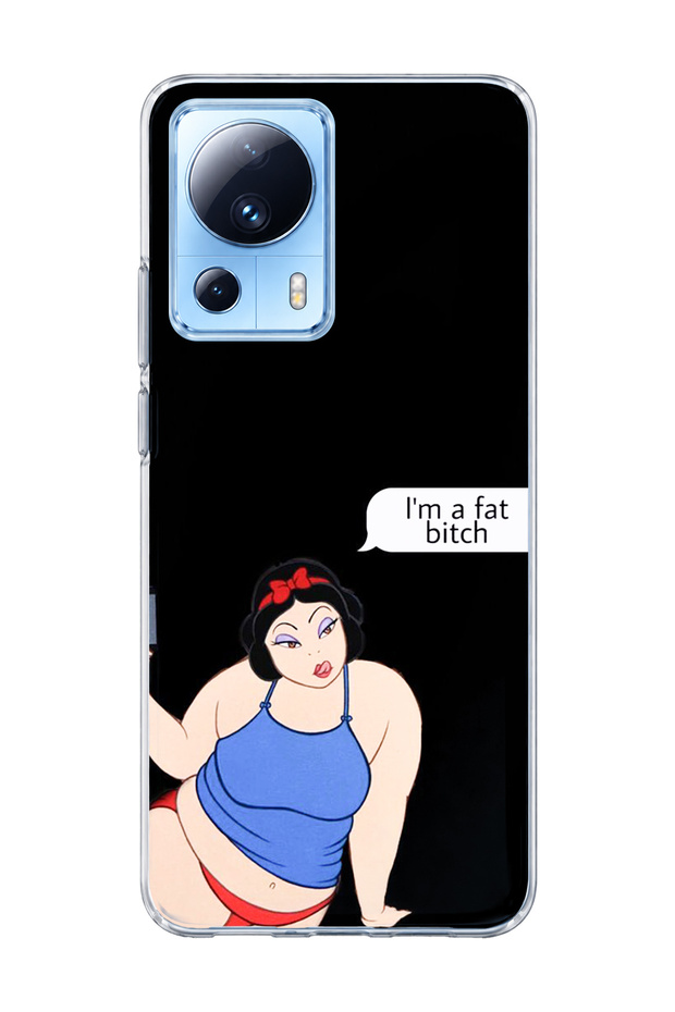 Mi 13 Lite Compatible Funny Princess Black Printed Transparent Phone Case