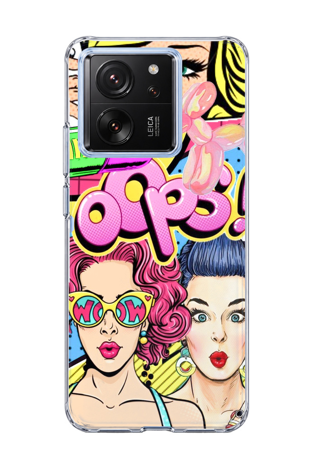 Mi 13t Compatible Colorful Comic Women Printed Transparent Phone Case