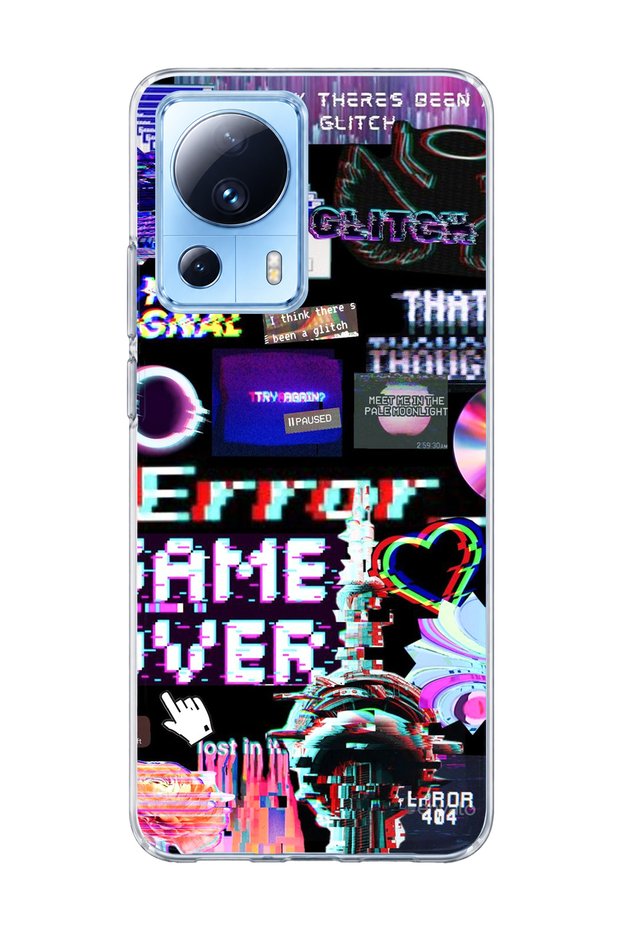 Mi 13 Lite Compatible Black Screen Error Printed Transparent Phone Case