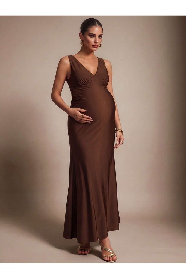 Rochie maxi, maro