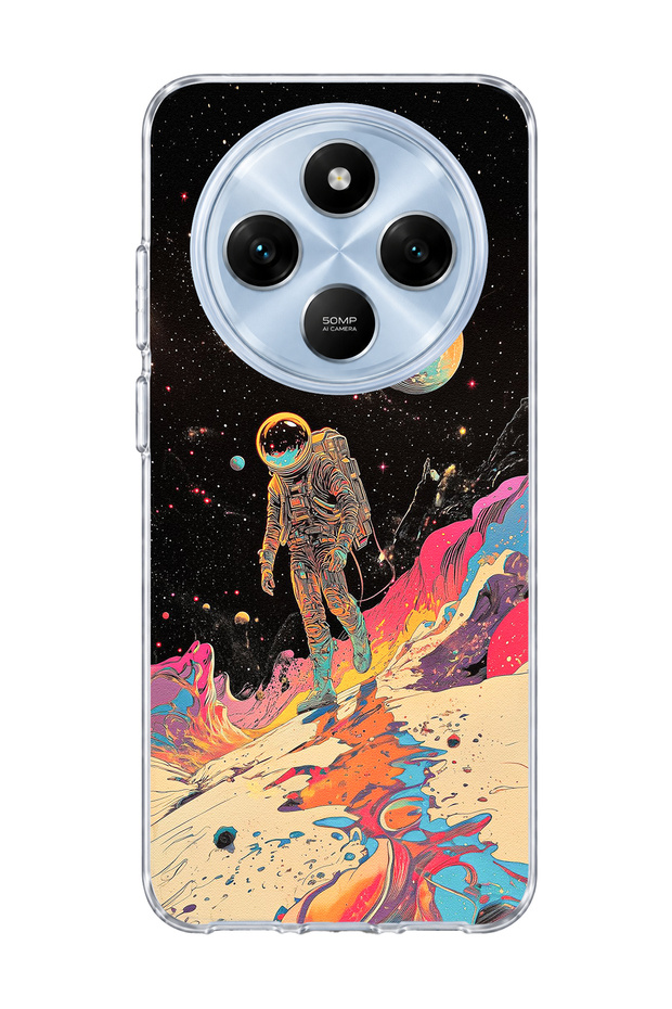 Redmi 14C Compatible Astronaut Space Walk Printed Transparent Phone Case