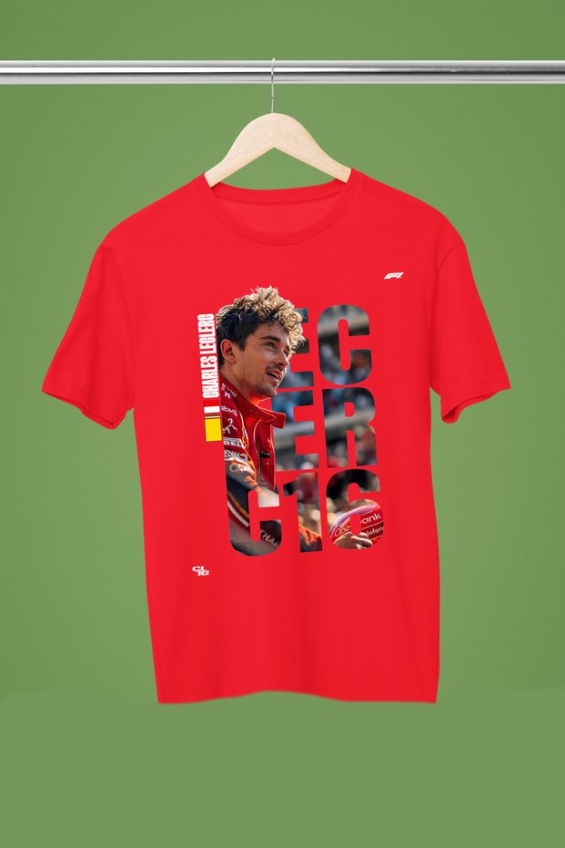 Charles Leclerc New Season Printed Cotton Short Sleeve Regular Fit F1 Tshirt