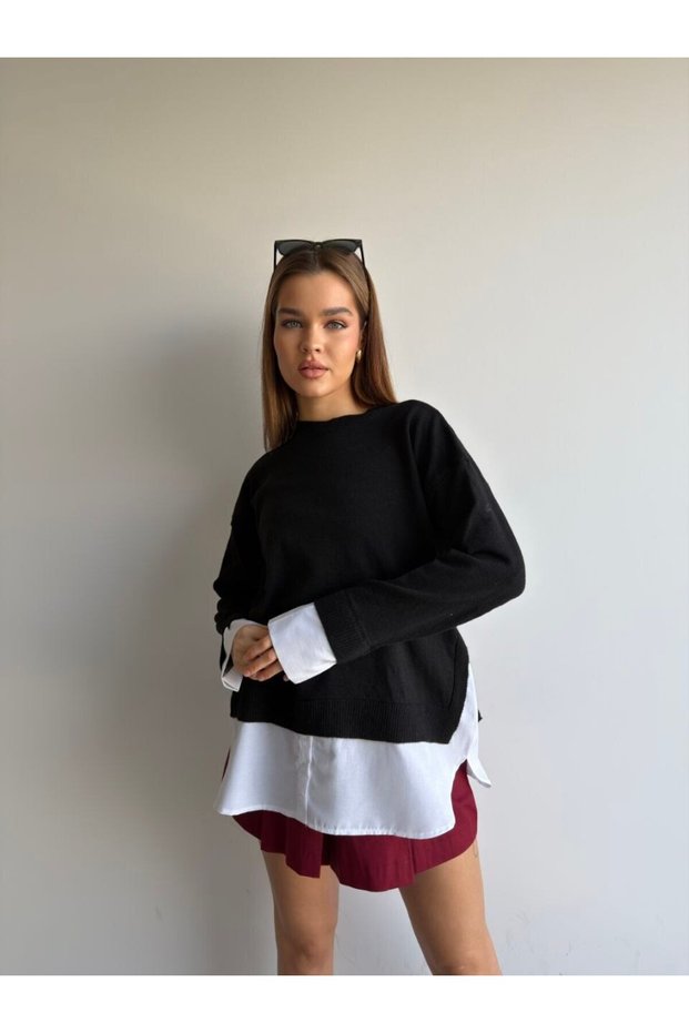 Women's Shirt Garnished Sweater