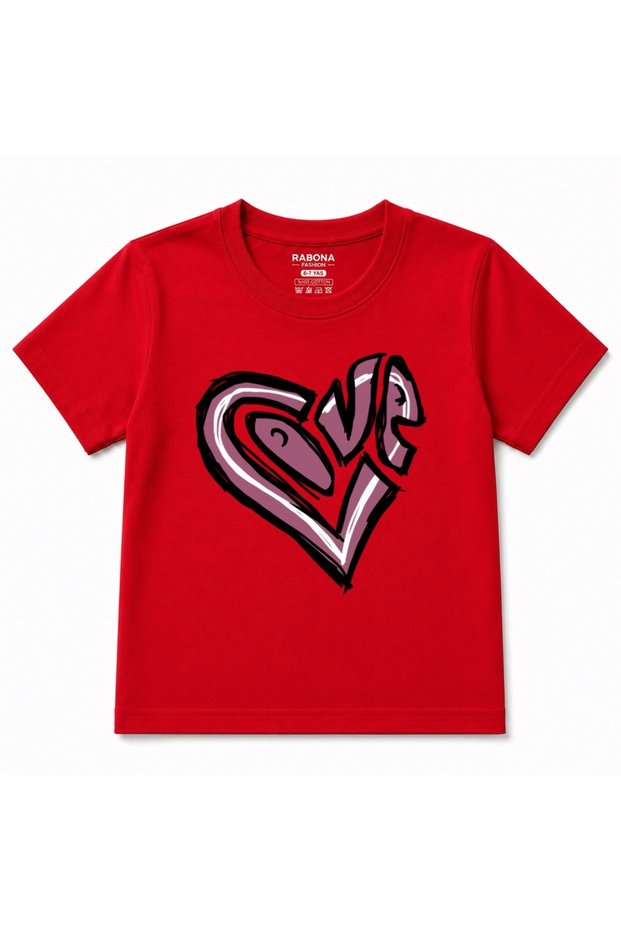 Love in Motion – Pink Graffiti Heart Kids Graphic T-Shirt