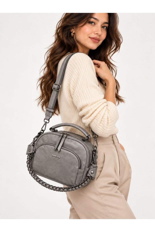 Women's Chain Accessory Shoulder and Crossbody Bag