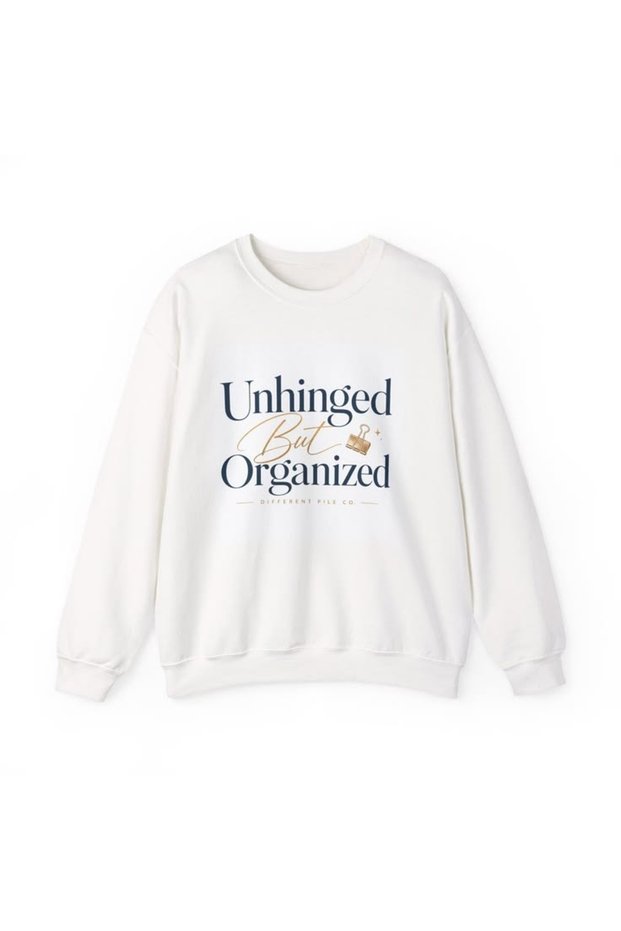 Unhinged but Organized Printed Cotton 3 Thread Threaded Crew Neck Oversize Sweatshirt