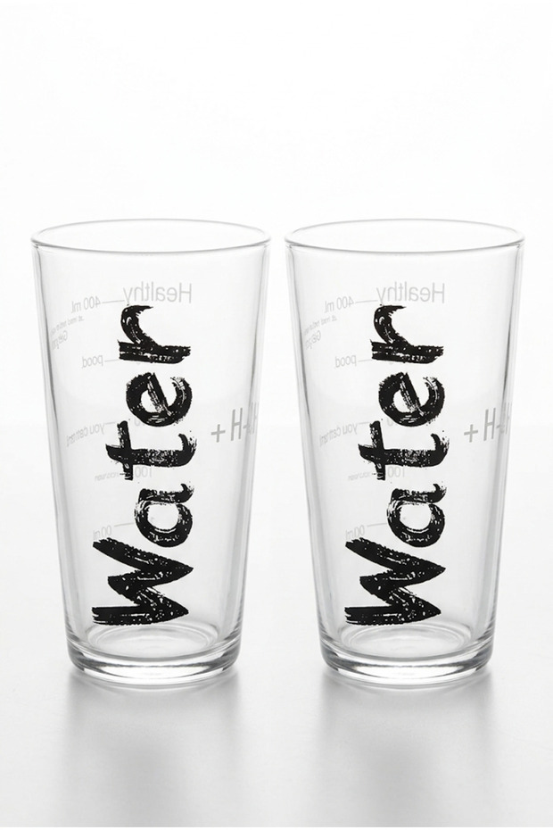 Water Cup 570 ml Set of 2 - Black