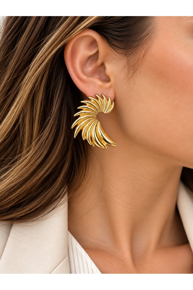Gold Color Wing Earrings Acr9699