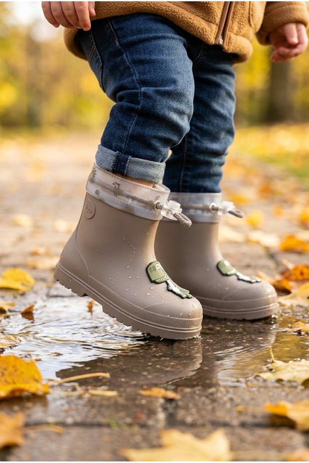 Waterproof Children's Boots with Fur Inside and Orthopedic Dinosaur Figure