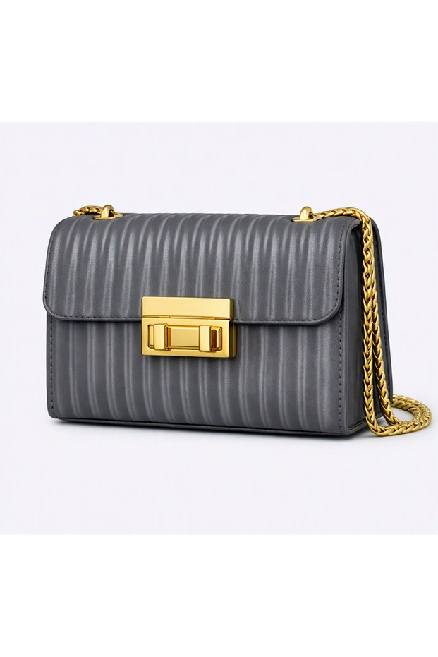 Women's -Gold Chain Strap - Stylish Shoulder Bag - Available in Leopard Pattern and Solid Color Options