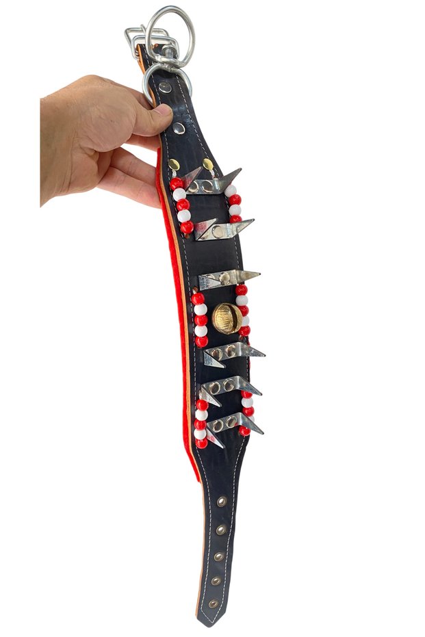 Puppy Kangal Shepherd Collar with Single Bell Genuine Buffalo Leather 60 cm