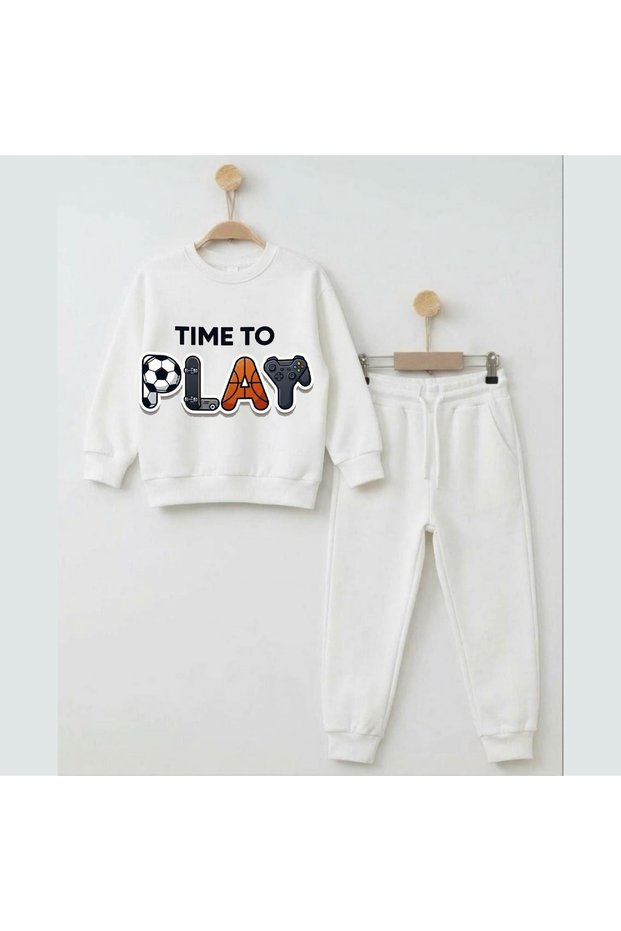 Team Sweatshirt Game Time Banner Printed Girls Boys Crew Neck Sweatshirt