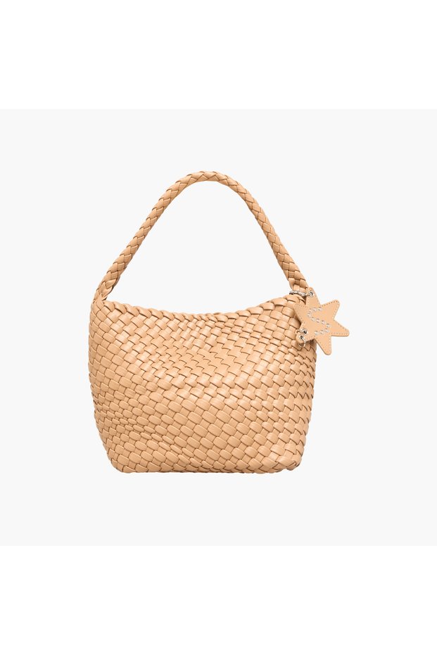 Woven Hobo Bag with Star Charm