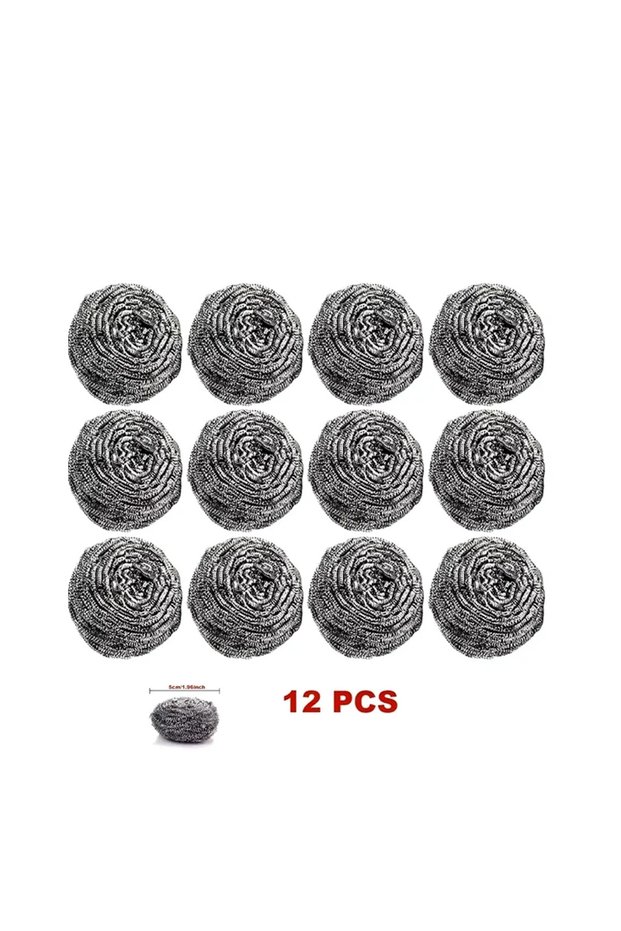 5cm 12PCS Magic Steel Wire Ball Stainless Steel Heavy Duty Balls for Dishwashing Cleaning Scrubber K