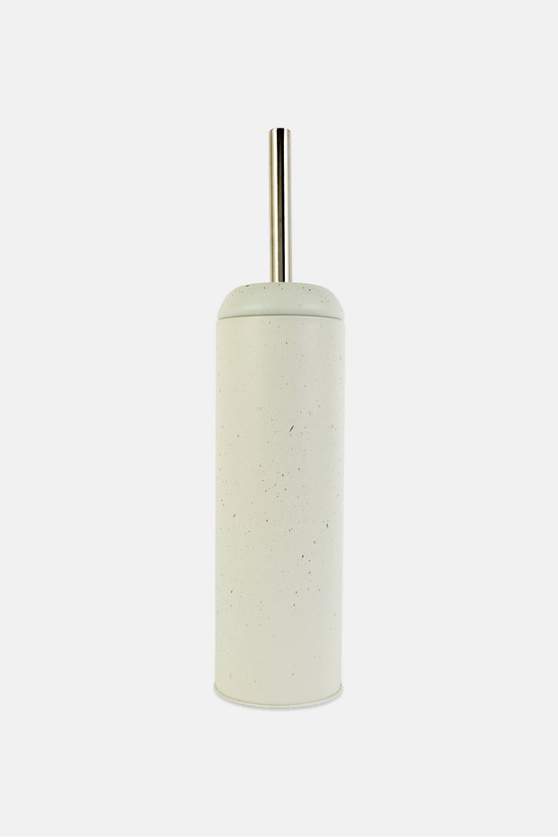 Modern Metal Toilet Bowl Brush With Speckles, White
