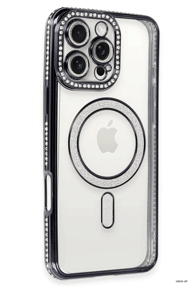 حافظة SVL-SHOP Newface لهاتف iPhone 16 Pro، حافظة مغناطيسية لامعة (214803) - رمادي
