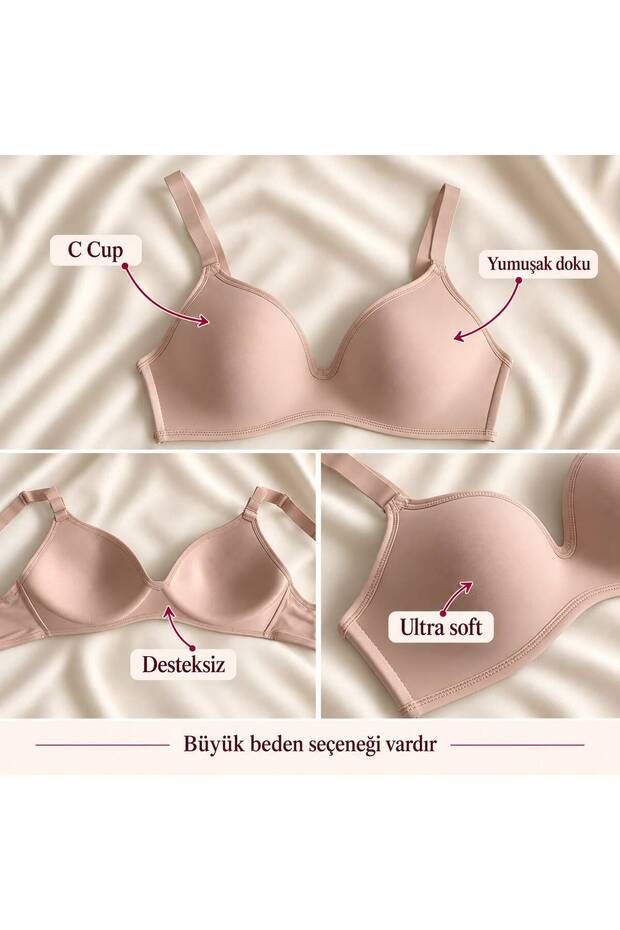 Women's C Cup Ultra Soft Non-Padded Non-Wired Plus Size Bra
