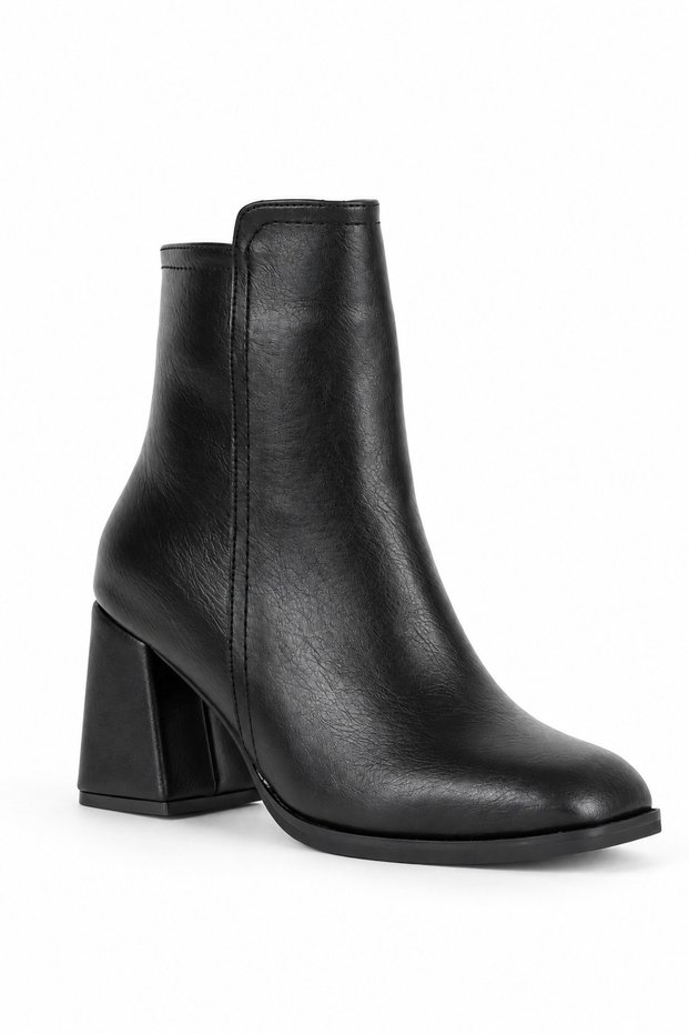 Sovana Women's Heeled Boots with Blunt Toe and Zipper