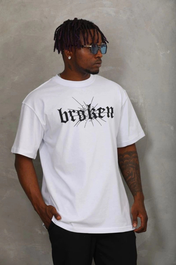 Marchè Bien Men's Printed T-Shirt Short Sleeve Crew Neck Regular Fit Comfortable Fit Casual T-Shirt - Black
