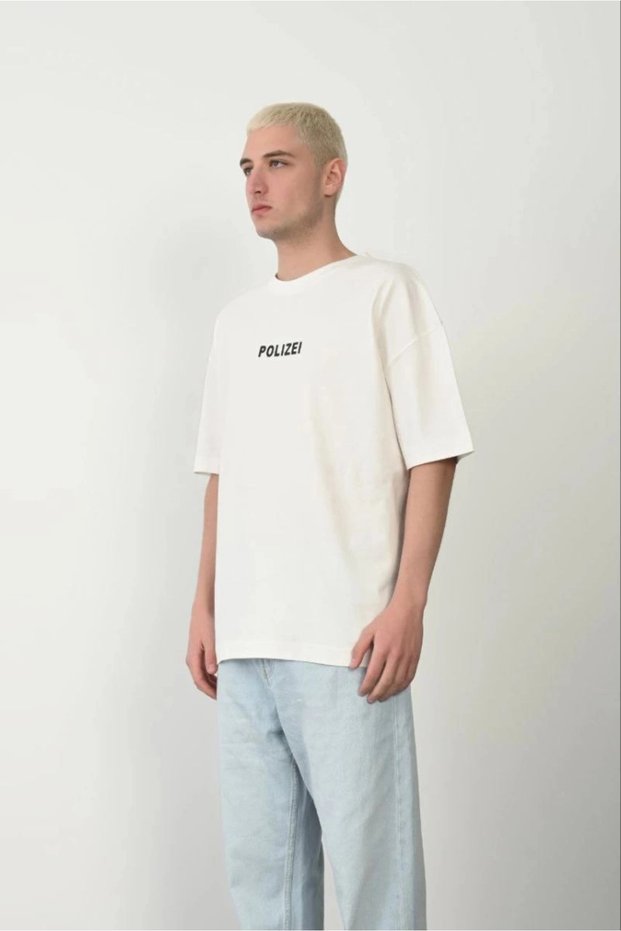 Men's Printed T-Shirt Short Sleeve Crew Neck Relaxed Fit T-Shirt - White