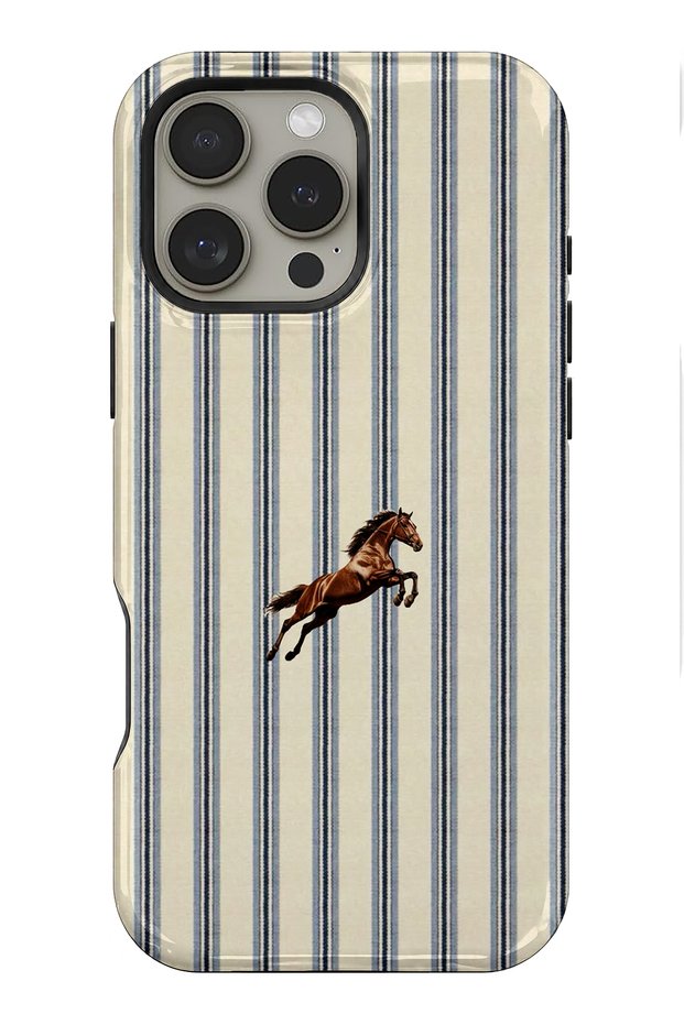 متوافق مع iPhone 16 PRO MAX - Flying Horse، غطاء مزدوج الطبقات، غلاف حماية ذو سطح لامع