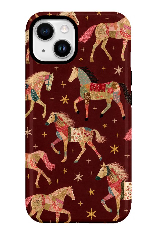 Compatible with iPhone 15 Plus / 14 Plus - Fairy Tale Horses, Double Layer Cover, Glossy Surface Protective Case