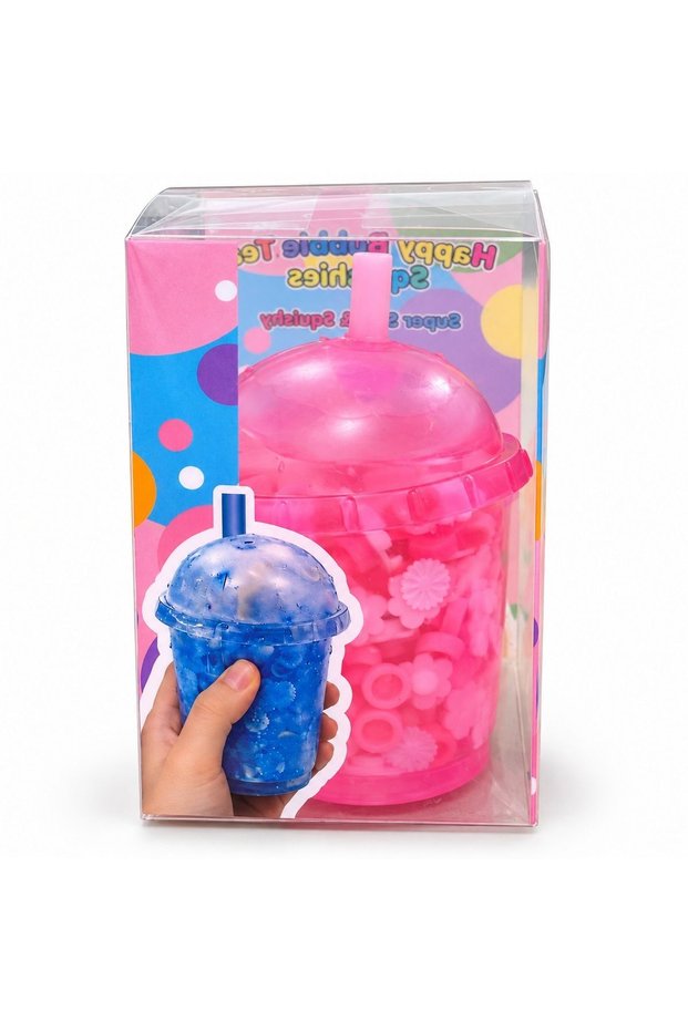Bubble Tea Cup Squishy Sensory Toy, Pink
