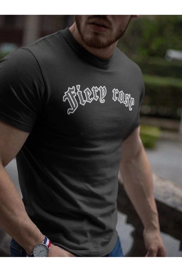 Marchè Bien Men's T-Shirt Crew Neck Printed Short Sleeve T-Shirt - Black