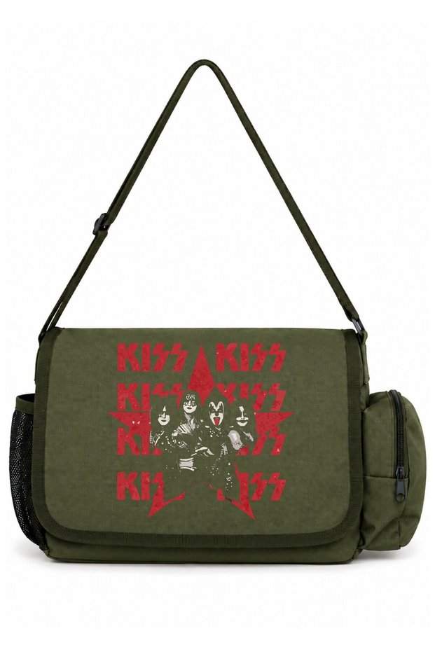 Kiss Rock Metal Music Band Printed School, Sports, Office Multi-Purpose Messenger Bag