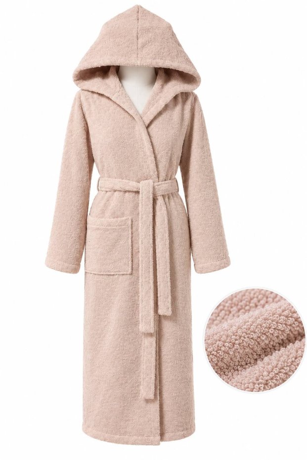 Hooded Cotton Curly Robe – Women's Men's Unisex (M-L-Xl-2Xl-3Xl-4Xl)