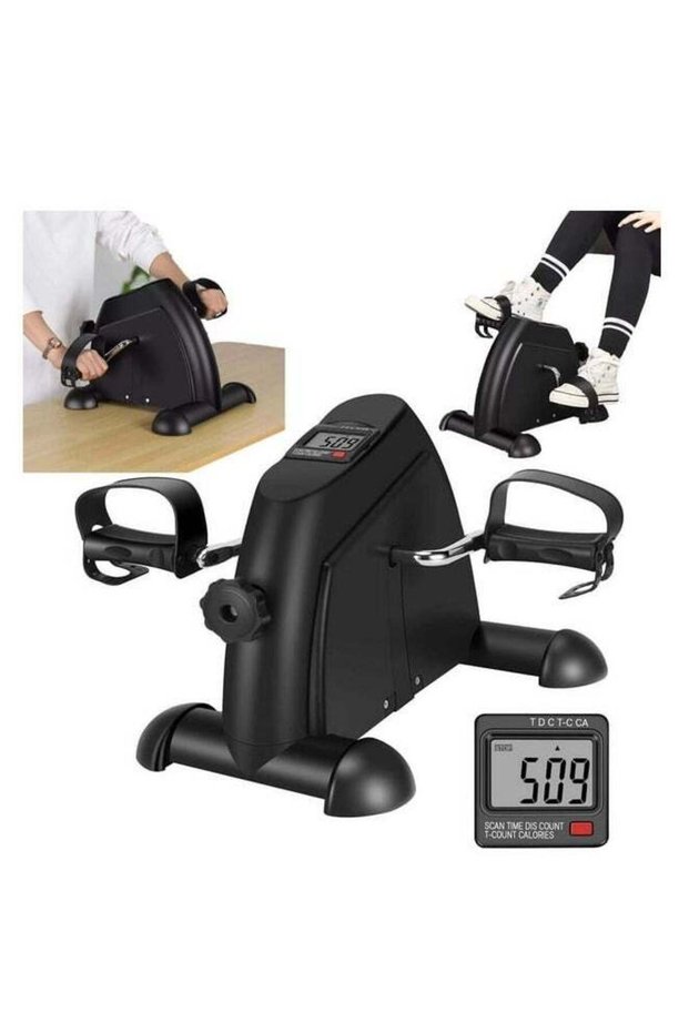 Under Desk Exercise, Bike for Arm and Leg, Mini Pedal Exerciser with LCD Screen, Black