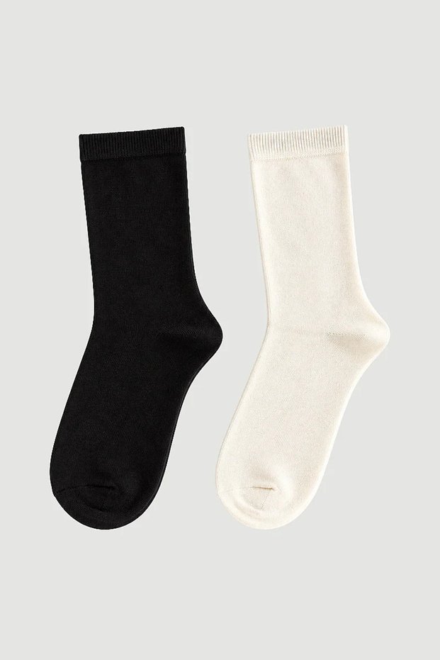 Set of 2 Bamboo Long Socks - Blackecru
