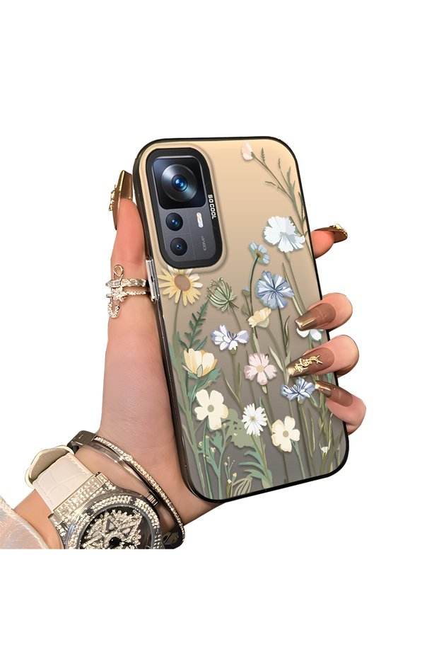 Mi 12T/12T Pro Compatible Retro Wild Flowers Pattern Phone Case Shockproof Case