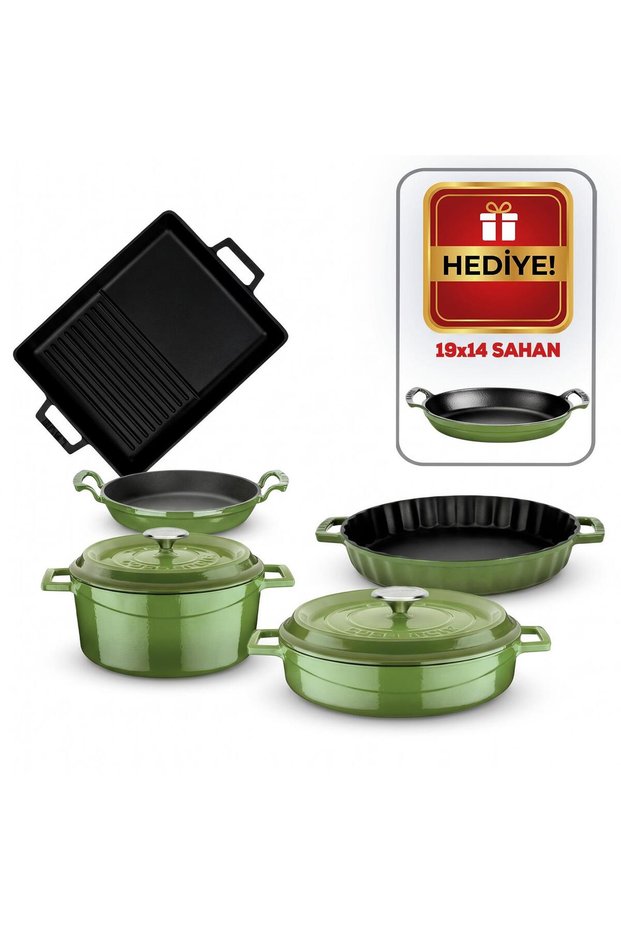 Cast Iron Pot and Pan Family Set of 6