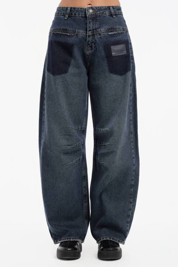 Women's Pocket Detailed Balloon Fit Design Jeans
