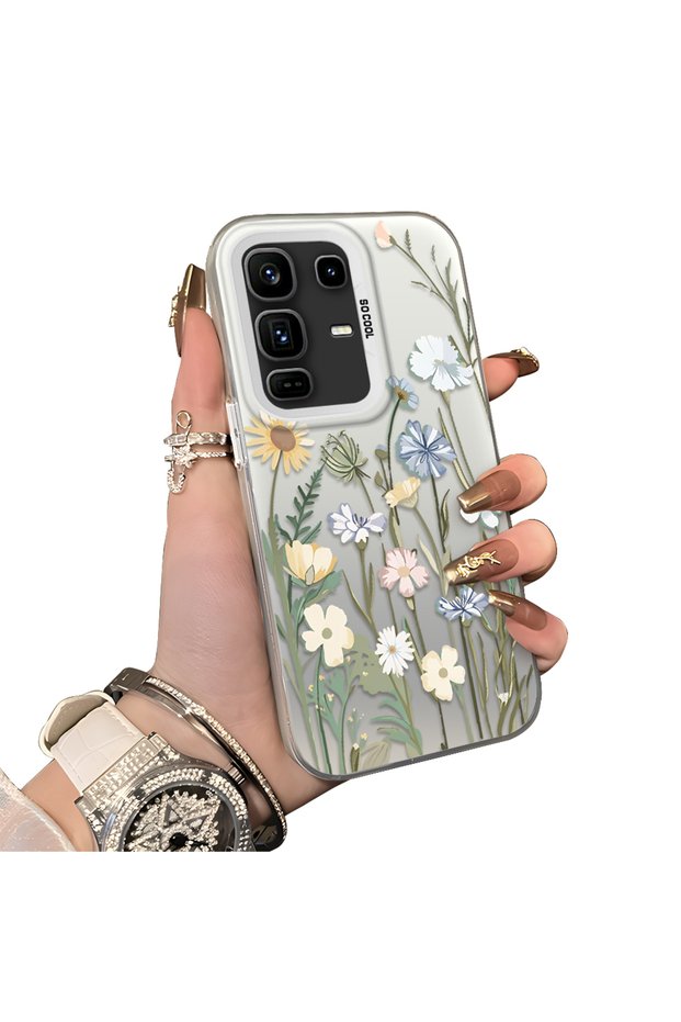 حافظة هاتف متوافقة مع Infinix Note 50 Pro Plus بنمط الزهور البرية الكلاسيكية، حافظة مقاومة للصدمات