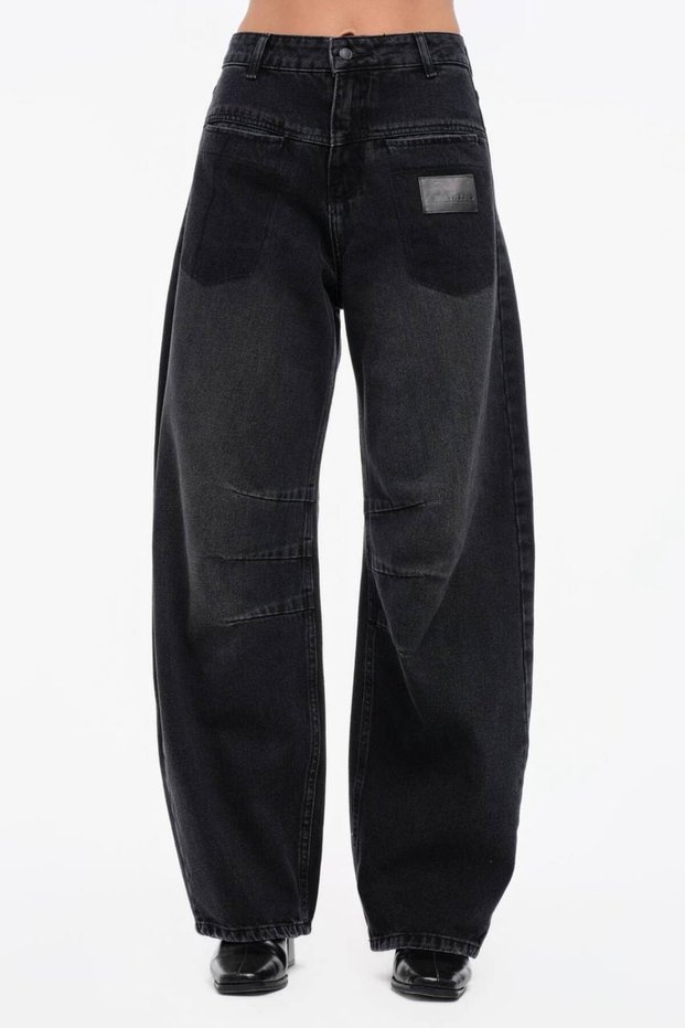 Women's Pocket Detailed Balloon Fit Design Jeans