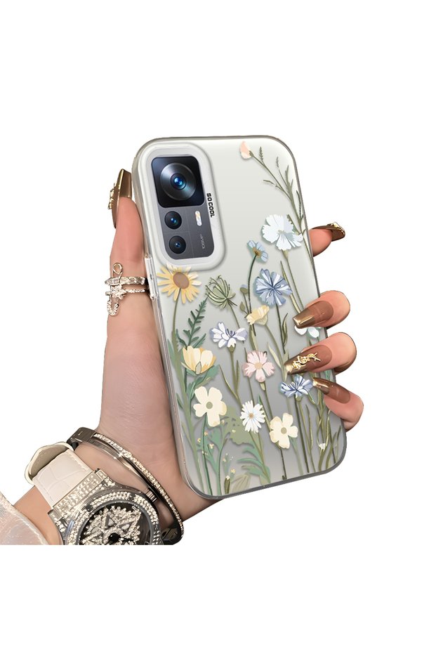 Mi 12T/12T Pro Compatible Retro Wild Flowers Pattern Phone Case Shockproof Case